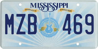 MS license plate MZB469