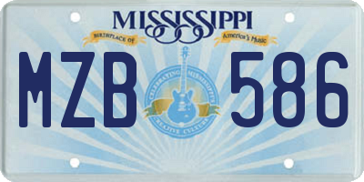 MS license plate MZB586