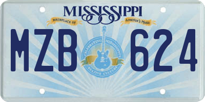 MS license plate MZB624