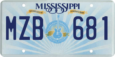 MS license plate MZB681