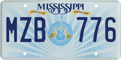 MS license plate MZB776