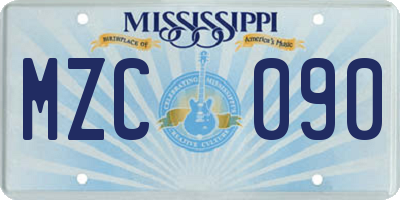 MS license plate MZC090