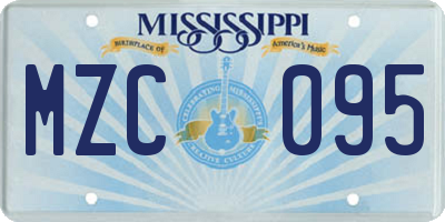 MS license plate MZC095