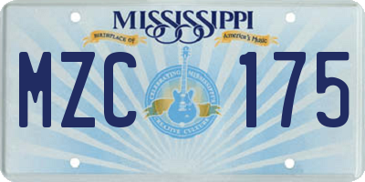 MS license plate MZC175