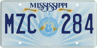 MS license plate MZC284