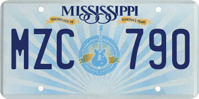 MS license plate MZC790