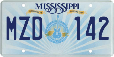 MS license plate MZD142