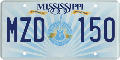 MS license plate MZD150