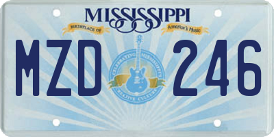 MS license plate MZD246