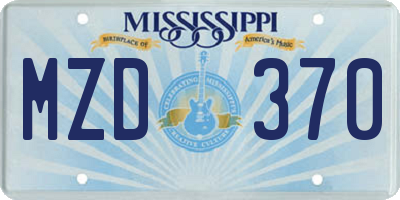 MS license plate MZD370