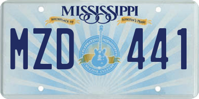 MS license plate MZD441