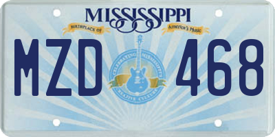 MS license plate MZD468