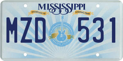 MS license plate MZD531