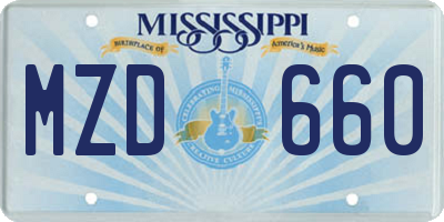 MS license plate MZD660
