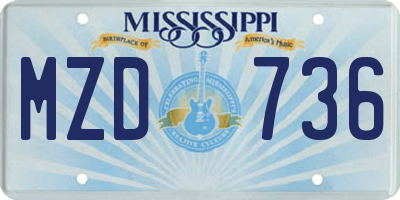 MS license plate MZD736