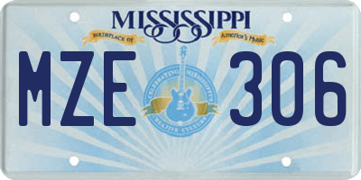 MS license plate MZE306