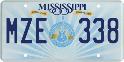 MS license plate MZE338