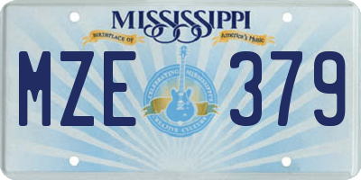 MS license plate MZE379
