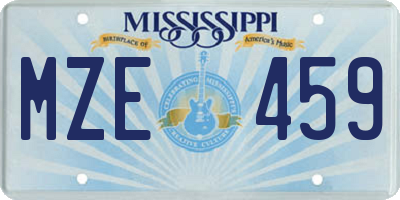 MS license plate MZE459