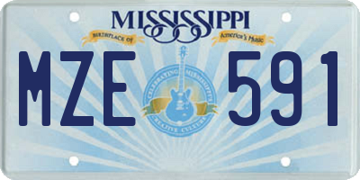 MS license plate MZE591