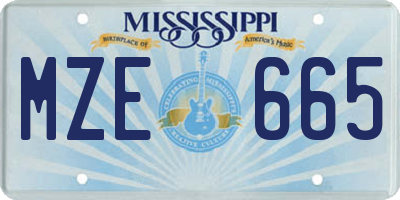 MS license plate MZE665