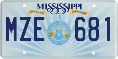MS license plate MZE681
