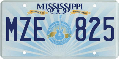 MS license plate MZE825