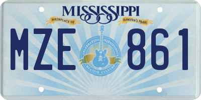 MS license plate MZE861