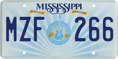 MS license plate MZF266