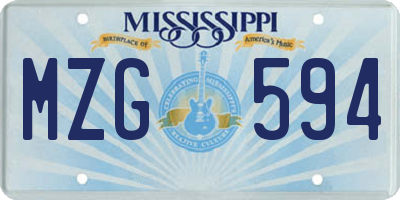 MS license plate MZG594