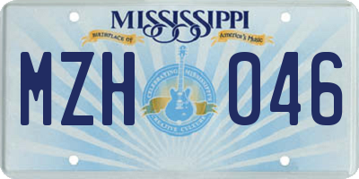 MS license plate MZH046