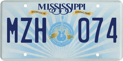 MS license plate MZH074