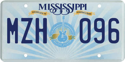 MS license plate MZH096