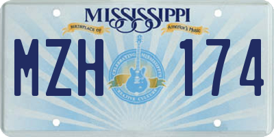 MS license plate MZH174