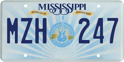 MS license plate MZH247