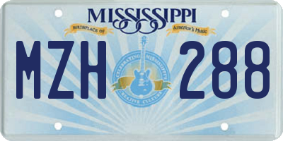 MS license plate MZH288