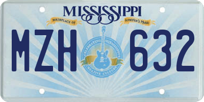 MS license plate MZH632