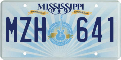 MS license plate MZH641