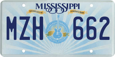 MS license plate MZH662