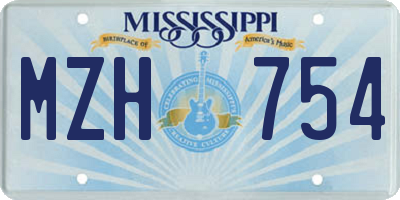 MS license plate MZH754
