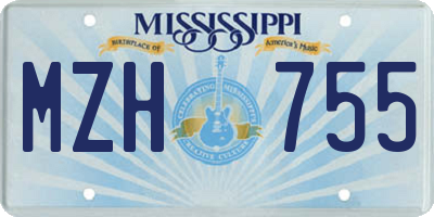 MS license plate MZH755