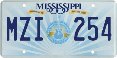 MS license plate MZI254