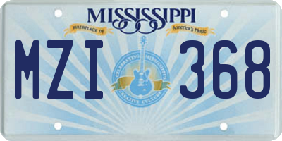 MS license plate MZI368