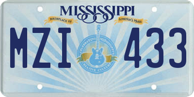 MS license plate MZI433