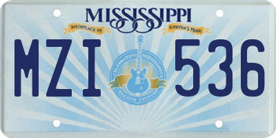 MS license plate MZI536