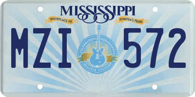 MS license plate MZI572