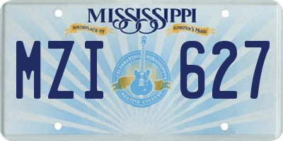 MS license plate MZI627