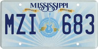 MS license plate MZI683