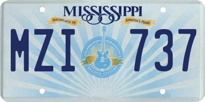 MS license plate MZI737