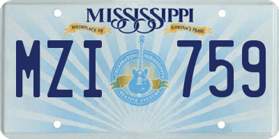 MS license plate MZI759